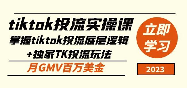 tiktok投流实操课：掌握tiktok投流底层逻辑+独家TK投流玩法月GMV百万美金-温暖资源库