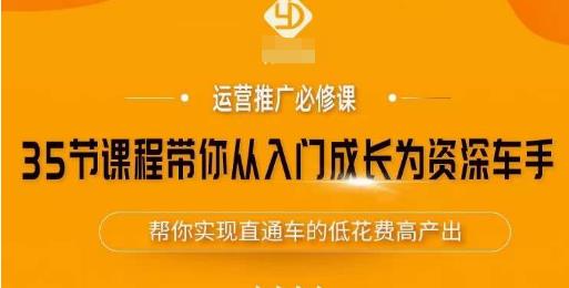 35节课程带你从入门成长为资深车手，让系统学习直通车成为可能，帮你实现直通车的低花费高产出-温暖资源库