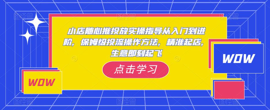 小店随心推投放实操指导从入门到进阶，保姆级投流操作方法，精准起店，生意即刻起飞-温暖资源库