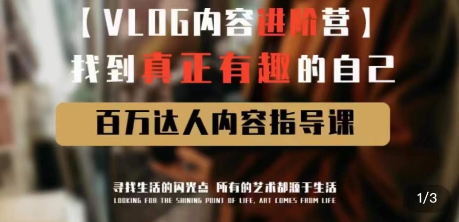 vlog内容进阶营，找到真正有趣的自己，百万达人内容指导课-温暖资源库