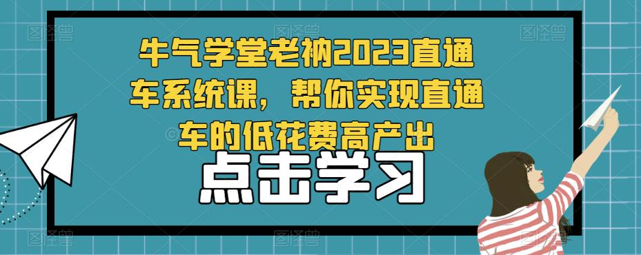 牛气学堂老衲2023直通车系统课，帮你实现直通车的低花费高产出-温暖资源库