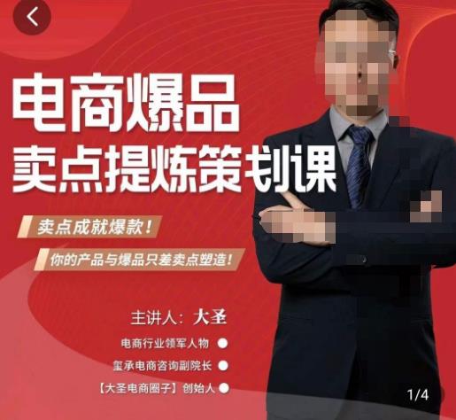 大圣·电商标品爆款卖点策划课，标品卖点成就爆款，可落地卖点提炼课-温暖资源库