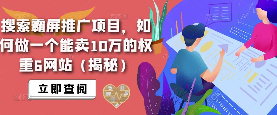 搜索霸屏推广项目，如何做一个能卖10万的权重6网站（揭秘）-温暖资源库