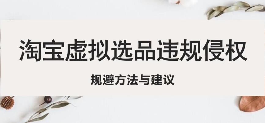 淘宝虚拟违规侵权规避方法与建议，6个部分详细讲解，做虚拟资源必看-温暖资源库