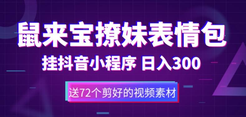 鼠来宝撩妹表情包，通过抖音小程序变现，日入300+（包含72个动画视频素材）-温暖资源库