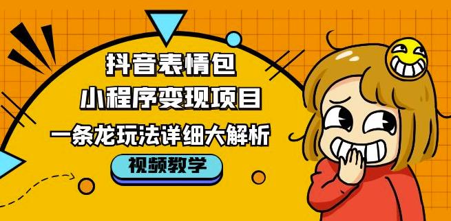 抖音表情包小程序变现项目，一条龙玩法详细大解析，视频版学习！-温暖资源库