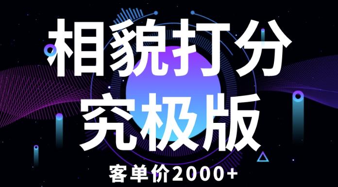 相貌打分究极版，客单价2000+纯新手小白就可操作的项目-温暖资源库