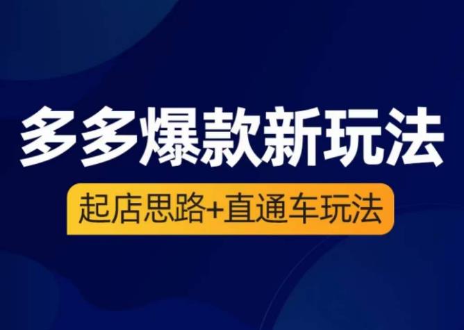 海神·多多爆款新玩法，​起店思路+直通车玩法（3节精华课）-温暖资源库