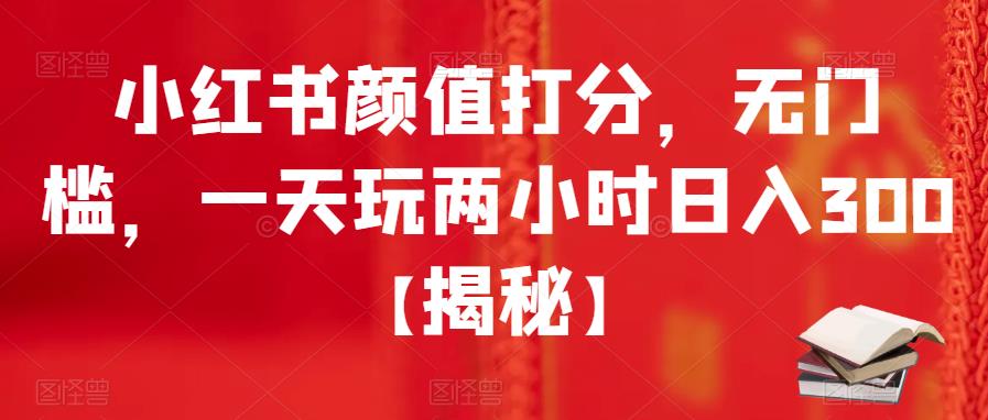 小红书颜值打分，无门槛，一天玩两小时日入300+【揭秘】-温暖资源库