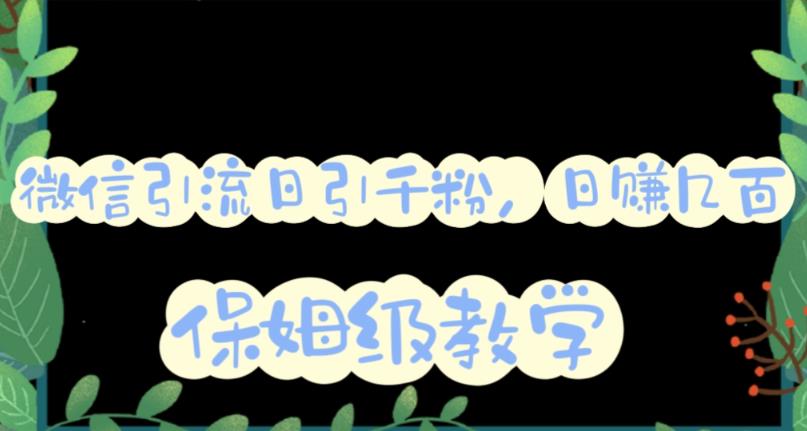 微信互推圈半自动引流方案，矩阵操作日引千人思路【详细视频教程】-温暖资源库