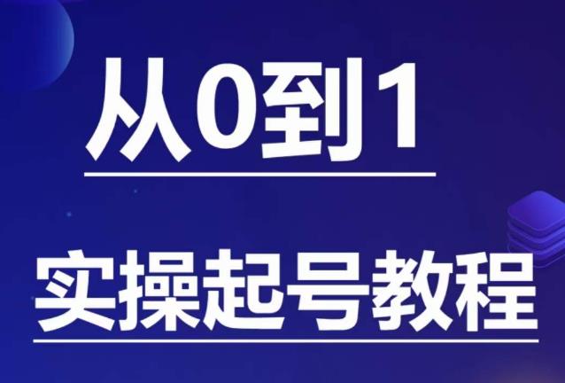 石野·小白起号实操教程，​掌握各种起号的玩法技术，了解流量的核心-温暖资源库