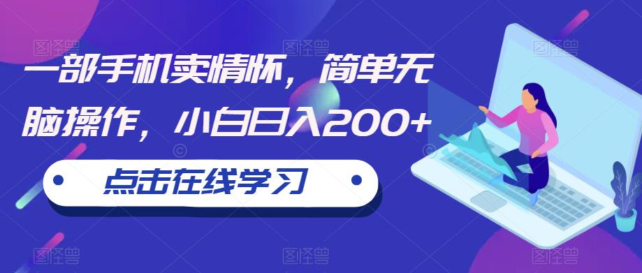 一部手机卖情怀，简单无脑操作，小白日入200+【揭秘】-温暖资源库