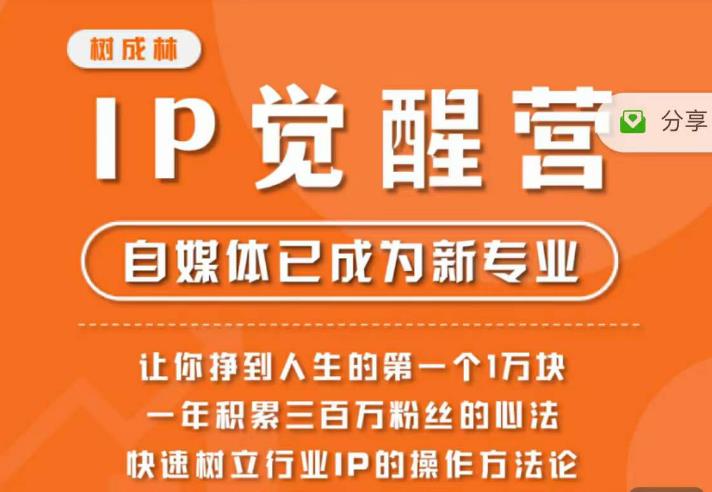 树成林·IP觉醒营，快速树立行业IP的操作方法论，让你赚到人生的第一个1万块（更新）-温暖资源库