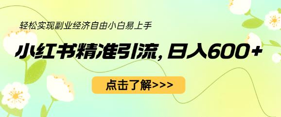 小红书精准引流，小白日入600+，轻松实现副业经济自由（教程+1153G资源）-温暖资源库