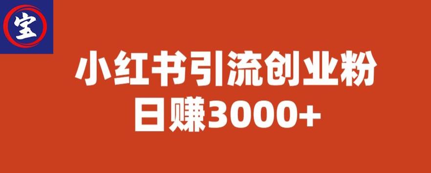 宝哥小红书引流创业粉，日赚3000+【揭秘】-温暖资源库