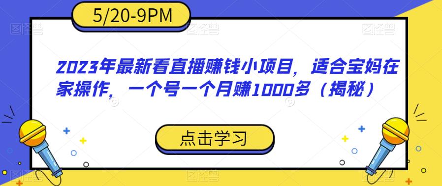 2023年最新看直播赚钱小项目，适合宝妈在家操作，一个号一个月赚1000多（揭秘）-温暖资源库