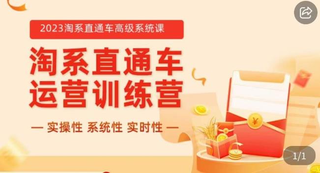 冠东·2023淘系直通车高级系统课，​实操性，系统性，实时性，直通车完整体系教学-温暖资源库