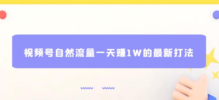 视频号自然流量一天赚1W的最新打法，基本0投资【揭秘】-温暖资源库
