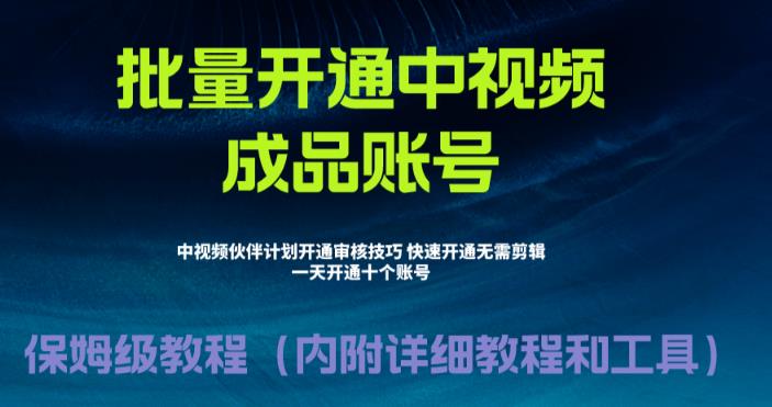 外面收费1980的暴力开通中视频计划教程，内附详细的快速通过中视频伙伴计划的办法-温暖资源库