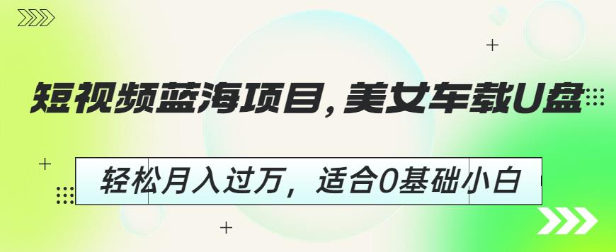 短视频蓝海项目，美女车载U盘，轻松月入过万，适合0基础小白【揭秘】-温暖资源库