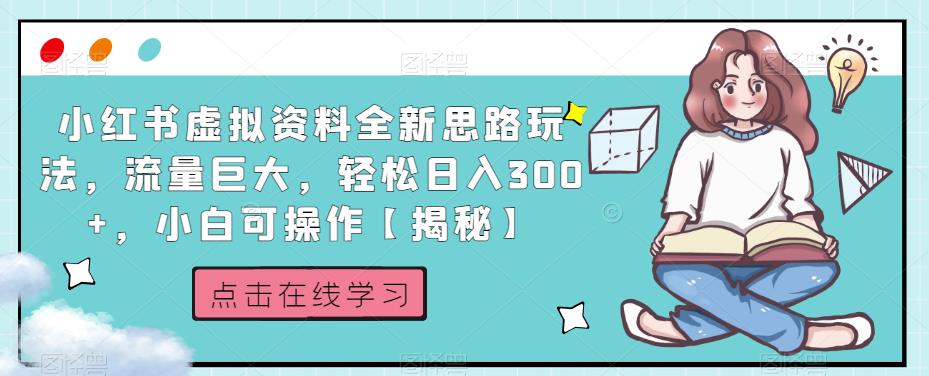 小红书虚拟资料全新思路玩法，流量巨大，轻松日入300+，小白可操作【揭秘】-温暖资源库