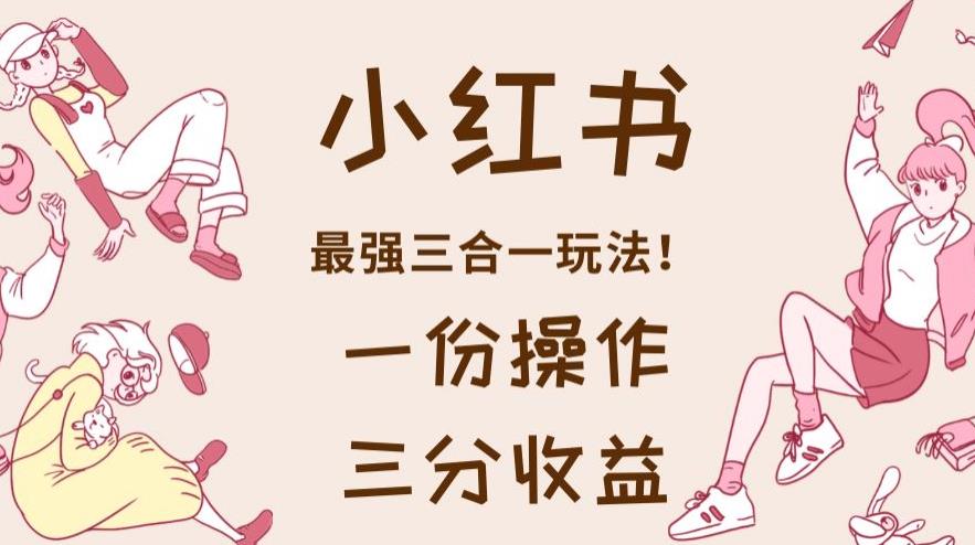 小红书最强三合一玩法，一份操作获得三份收益！【揭秘】-温暖资源库