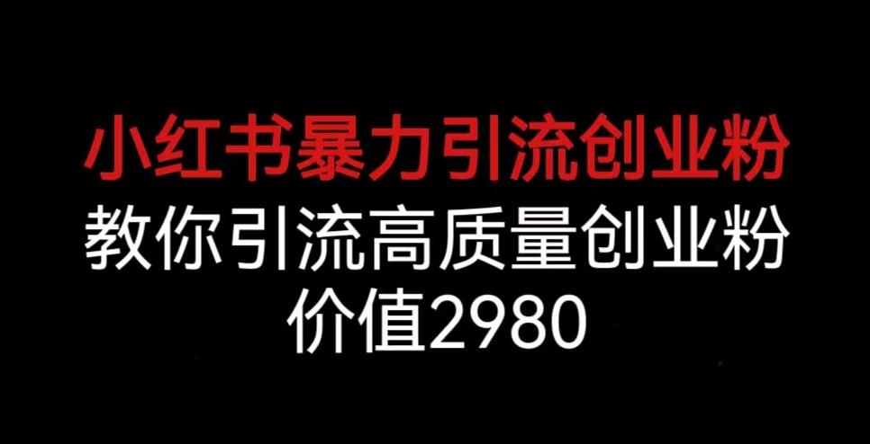 小红书暴力引流创业粉，教你引流高质量创业粉，价值2980【揭秘】-温暖资源库