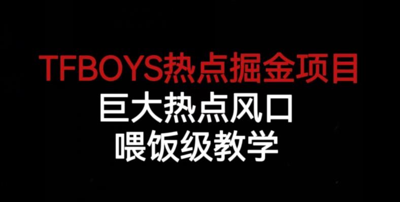 TFBOYS热点掘金项目，巨大热点风口，喂饭级教学-温暖资源库