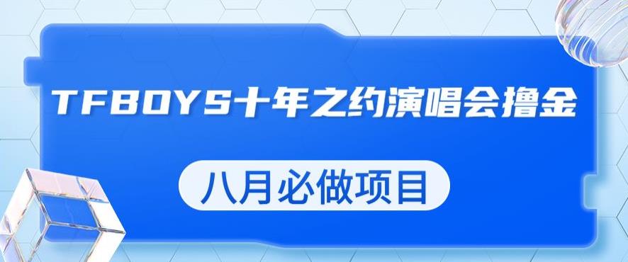 最新蓝海项目，靠最近非常火的TFBOYS十年之约演唱会流量掘金，八月必做的项目【揭秘】-温暖资源库