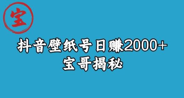 宝哥抖音壁纸号日赚2000+，不需要真人露脸就能操作【揭秘】-温暖资源库