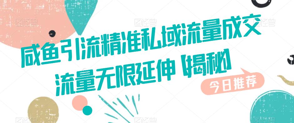 咸鱼引流精准私域流量成交流量无限延伸【揭秘】-温暖资源库