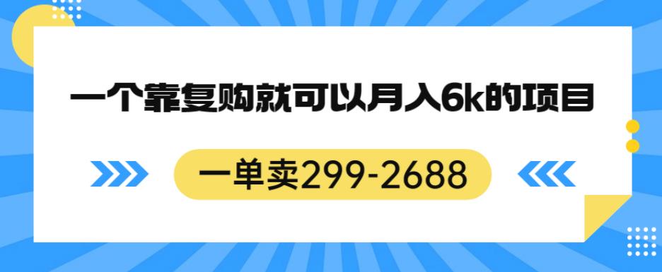 一单卖299-2688，一个靠复购就可以月入6k的暴利项目【揭秘】-温暖资源库