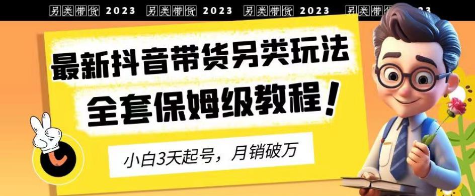 2023年最新抖音带货另类玩法，3天起号，月销破万（保姆级教程）【揭秘】-温暖资源库