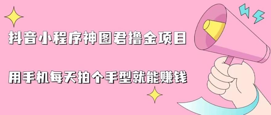 抖音小程序神图君撸金项目，用手机每天拍个手型挂载一下小程序就能赚钱【揭秘】-温暖资源库