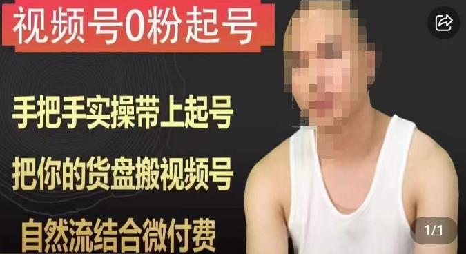 天诺老吴视频号0粉起号课程，手把手实操带上起号，把你的货盘搬视频号，自然流结合微付费-温暖资源库