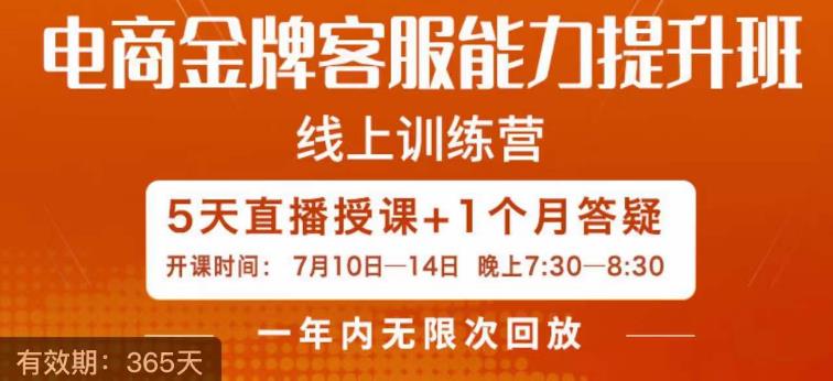 电商金牌客服能力提升班，提升客服能力是你店铺业绩的关键要素-温暖资源库