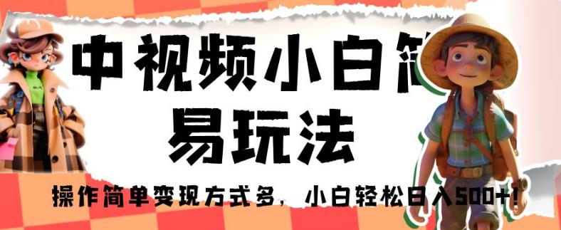 中视频小白简易玩法，操作简单变现方式多，小白轻松日入500+！【揭秘】-温暖资源库