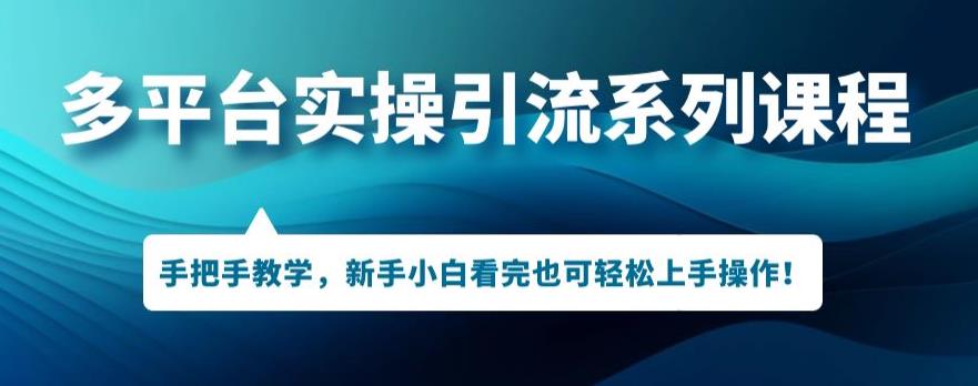 多平台引流实操系列课程，新手小白看完也可轻松上手进行引流操作-温暖资源库