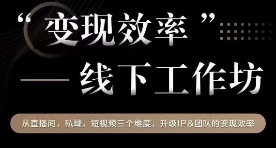 变现效率线下工作坊，从‮播直‬间、私域、‮视短‬频‮个三‬维度，升级IP和团队变现效率-温暖资源库