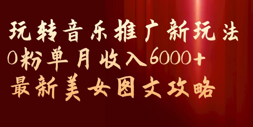 玩转音乐推广新玩法，0粉单月收入6000+，最新美女图文攻略【揭秘】-温暖资源库