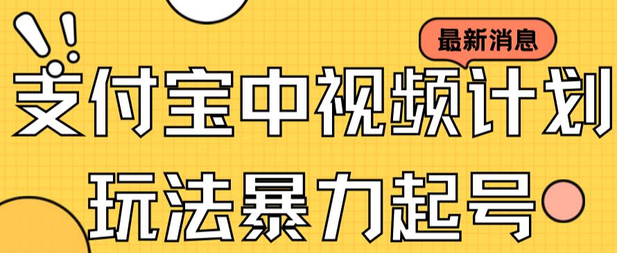 支付宝中视频玩法暴力起号影视起号有播放即可获得收益（带素材）-温暖资源库