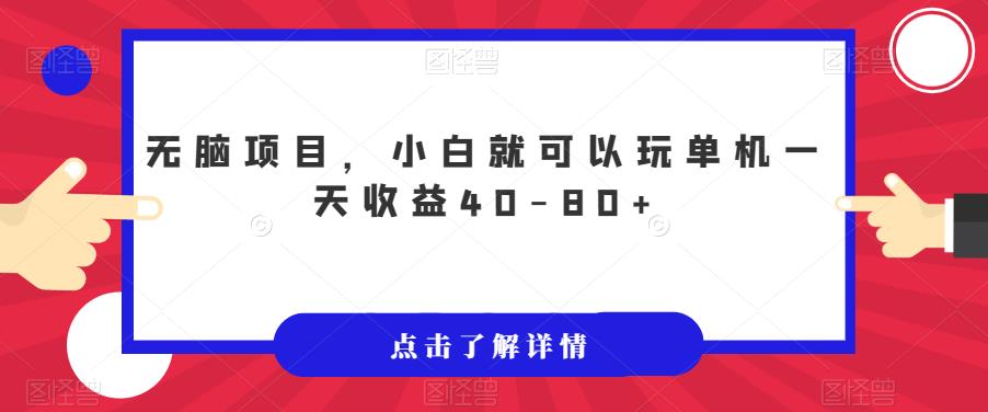 无脑项目，小白就可以玩单机一天收益40-80+【揭秘】-温暖资源库