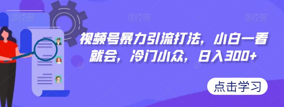 视频号暴力引流打法，小白一看就会，冷门小众，日入300+【揭秘】-温暖资源库