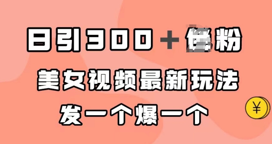 日引300＋男粉，美女视频最新玩法，发一个爆一个【揭秘】-温暖资源库