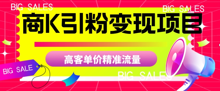 商K引粉变现项目，高客单价精准流量【揭秘】-温暖资源库