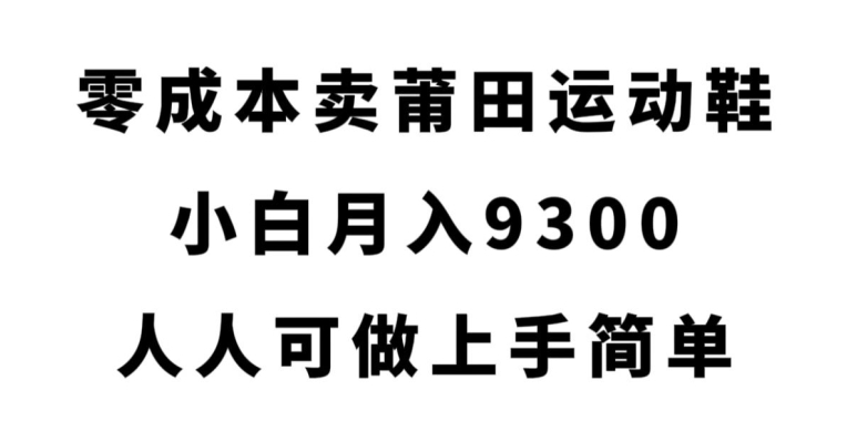 零成本卖莆田运动鞋，小白月入9300，人人可做上手简单【揭秘】-温暖资源库