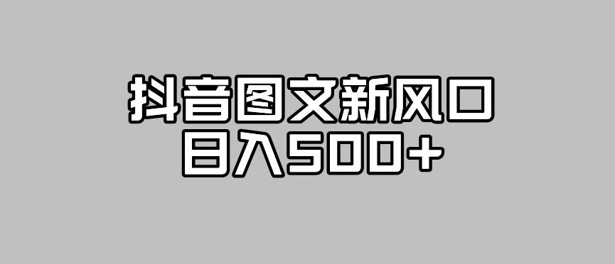 抖音图文最新风口，流量扶持非常高，日入500+【揭秘】-温暖资源库