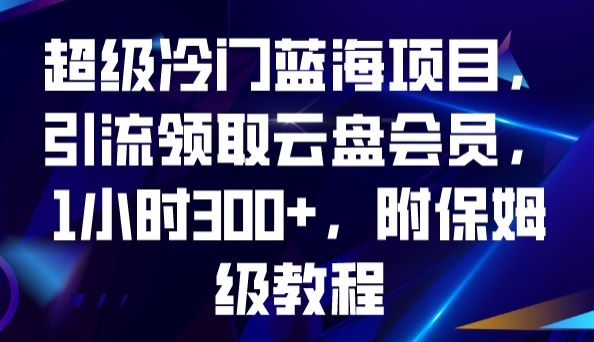 超级冷门蓝海项目，引流领取云盘会员，1小时300+，附保姆级教程-温暖资源库