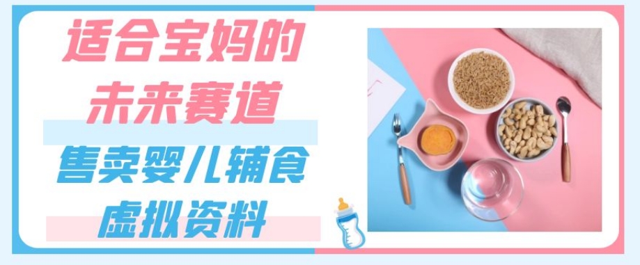 适合宝妈的未来赛道，售卖婴儿辅食虚拟资料，一份9.9-69.9元闭眼赚钱-温暖资源库