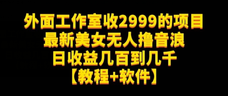 外面工作室收2999的项目最新美女无人撸音浪日收益几百到几千【教程+软件】（仅揭秘）-温暖资源库